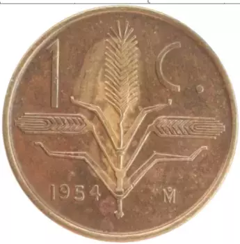 Монета сентаво Мексики 1954 года Бронза