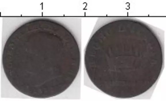 Монета сентесимо Италии 1813 года Медь Наполеон I