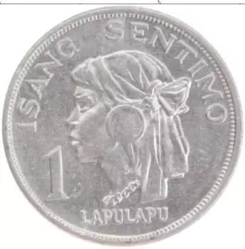Монета сентим Филиппин 1968 года Алюминий