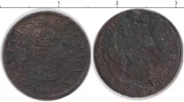 Монета сентим Испании 1906 года Бронза Альфонсо XIII