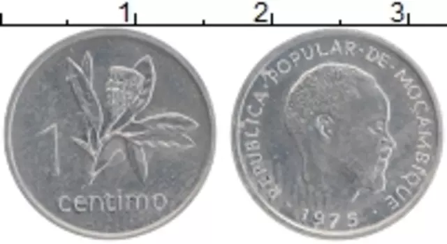Монета сентим Мозамбика 1975 года Алюминий
