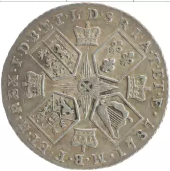 Монета шиллинг Англии 1787 года Серебро Георг III