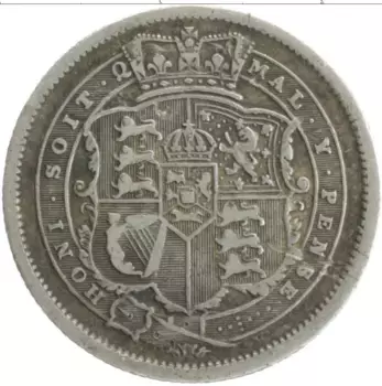 Монета шиллинг Англии 1816 года Серебро Георг III