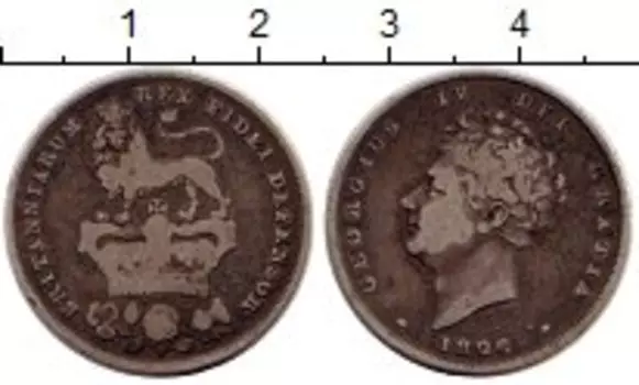 Монета шиллинг Англии 1826 года Серебро Георг IV