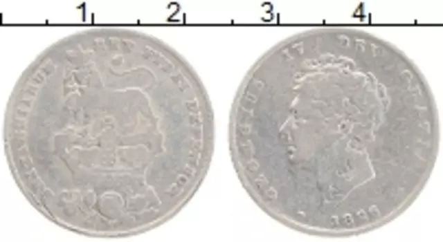 Монета шиллинг Англии 1826 года Серебро Георг IV