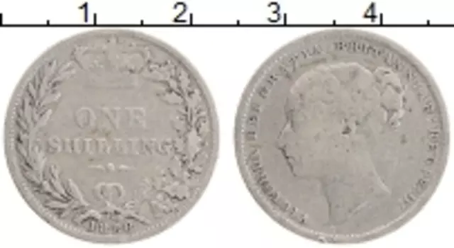 Монета шиллинг Англии 1886 года Серебро Виктория
