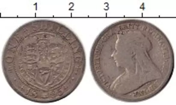 Монета шиллинг Англии 1895 года Серебро Виктория