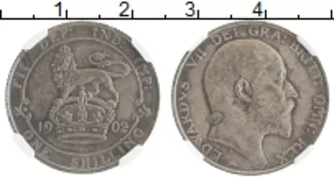 Монета шиллинг Англии 1902 года Серебро Эдуард VII