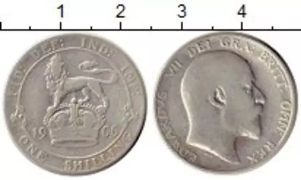 Монета шиллинг Англии 1906 года Серебро Эдуард VII