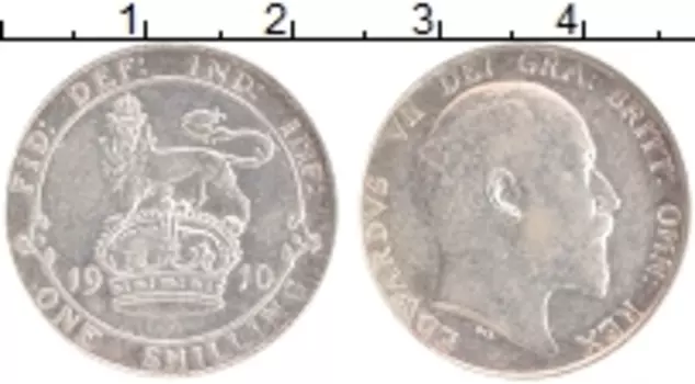 Монета шиллинг Англии 1910 года Серебро Эдвард VII Слаб NNC AU-58