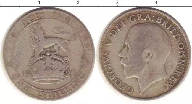 Монета шиллинг Англии 1920 года Серебро Георг V