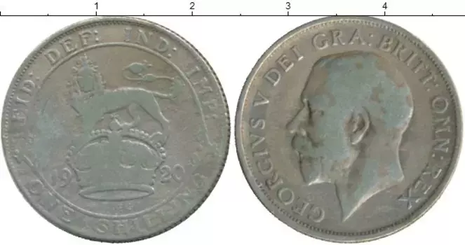 Монета шиллинг Англии 1920 года Серебро Георг V
