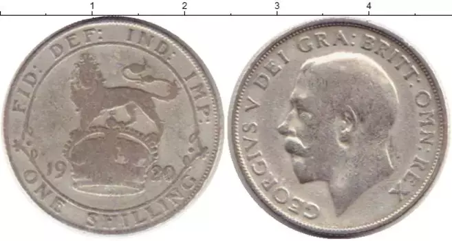 Монета шиллинг Англии 1920 года Серебро Георг V
