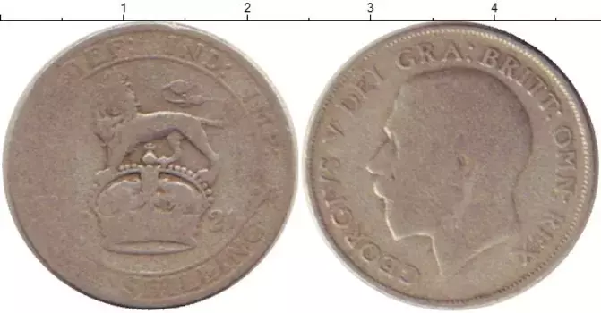 Монета шиллинг Англии 1921 года Серебро Георг V