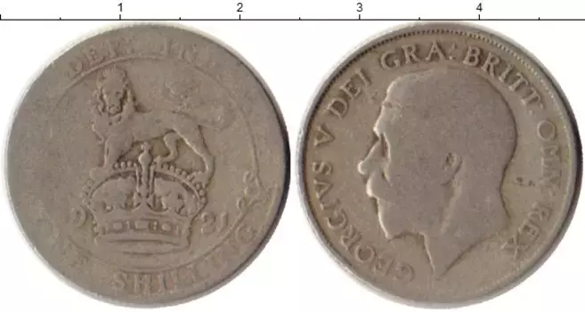 Монета шиллинг Англии 1921 года Серебро Георг V