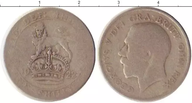 Монета шиллинг Англии 1922 года Серебро Георг V