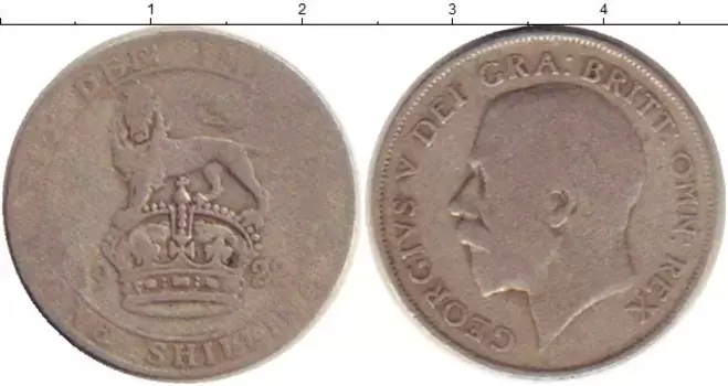 Монета шиллинг Англии 1922 года Серебро Георг V