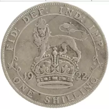 Монета шиллинг Англии 1922 года Серебро Георг V