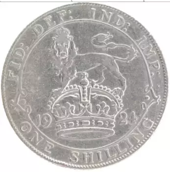 Монета шиллинг Англии 1924 года Серебро Георг V