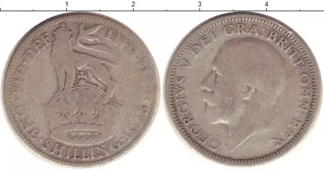 Монета шиллинг Англии 1928 года Серебро Георг V