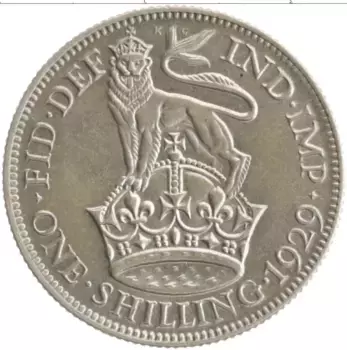 Монета шиллинг Англии 1929 года Серебро Георг V