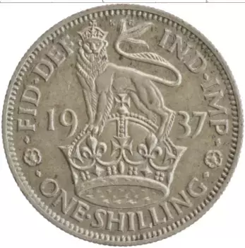 Монета шиллинг Англии 1937 года Серебро Георг VI