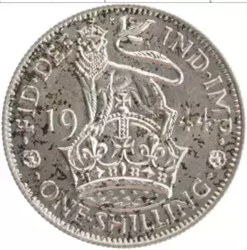 Монета шиллинг Англии 1944 года Серебро Георг VI