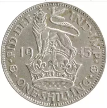 Монета шиллинг Англии 1945 года Серебро Георг VI