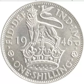 Монета шиллинг Англии 1946 года Серебро Георг VI