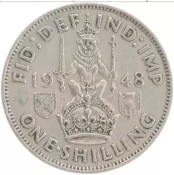 Монета шиллинг Англии 1948 года Медно-никель Георг VI