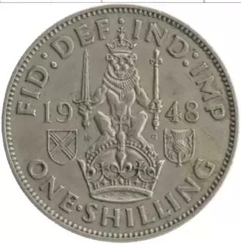 Монета шиллинг Англии 1948 года Медно-никель Георг VI
