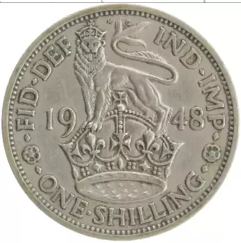Монета шиллинг Англии 1948 года Медно-никель Георг VI