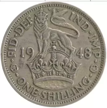 Монета шиллинг Англии 1948 года Медно-никель Георг VI