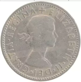 Монета шиллинг Англии 1956 года Медно-никель Елизавета II