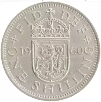 Монета шиллинг Англии 1960 года Медно-никель Елизавета II