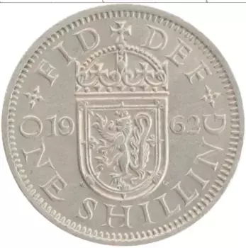 Монета шиллинг Англии 1962 года Медно-никель Елизавета II