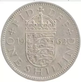 Монета шиллинг Англии 1962 года Медно-никель Елизавета II