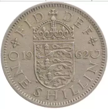 Монета шиллинг Англии 1962 года Медно-никель