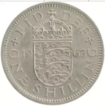 Монета шиллинг Англии 1962 года Медно-никель Елизавета II