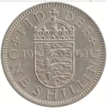 Монета шиллинг Англии 1963 года Медно-никель Елизавета II