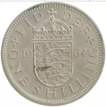 Монета шиллинг Англии 1964 года Медно-никель Елизавета II