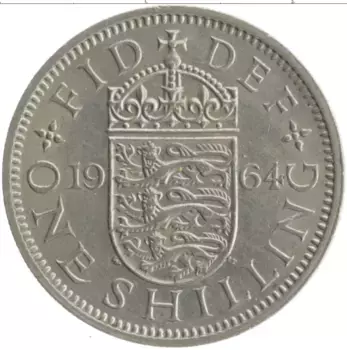 Монета шиллинг Англии 1964 года Медно-никель Елизавета II