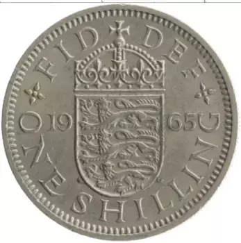 Монета шиллинг Англии 1965 года Медно-никель Елизавета II