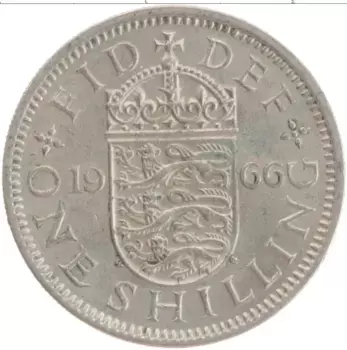 Монета шиллинг Англии 1966 года Медно-никель Елизавета II
