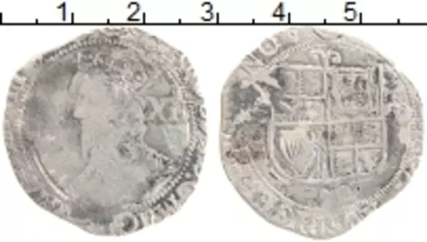 Монета шиллинг Англии Серебро 1625-1649 гг