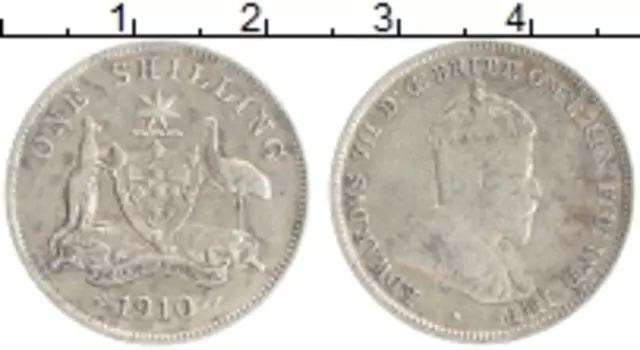Монета шиллинг Австралии 1910 года Серебро Эдуард VII