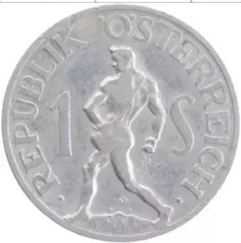 Монета шиллинг Австрии 1947 года Алюминий