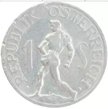 Монета шиллинг Австрии 1947 года Алюминий