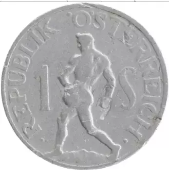 Монета шиллинг Австрии 1947 года Алюминий
