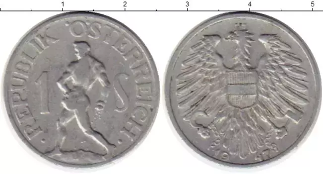 Монета шиллинг Австрии 1947 года Алюминий Сеятель